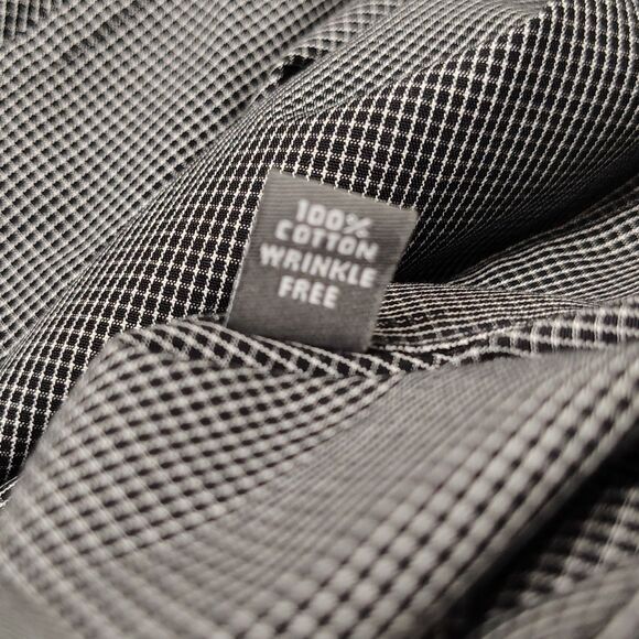 KENNETH COLE Hidden Button-Down Grey Slim Fit 17.5 34-35 Men's Long Sleeve Shirt - Picture 7 of 7